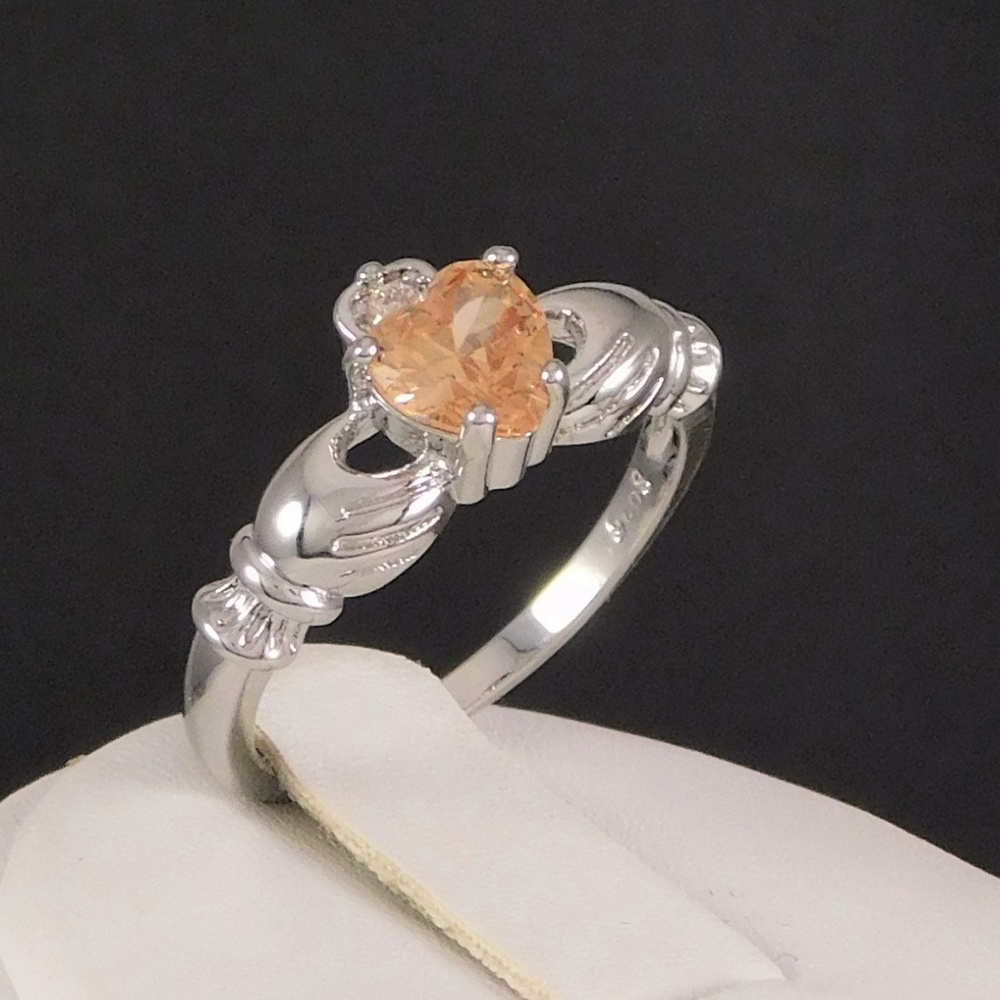 Claddagh Citrine November Birthstone Ring